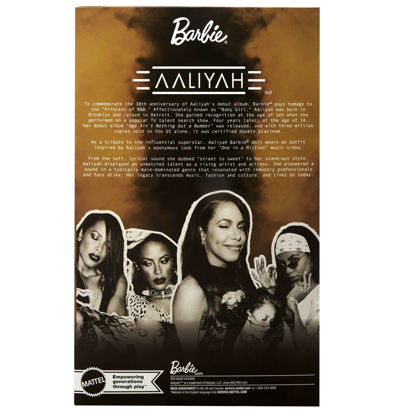 Barbie Signature Aaliyah Collectible Doll in Black Faux Leather Outfit