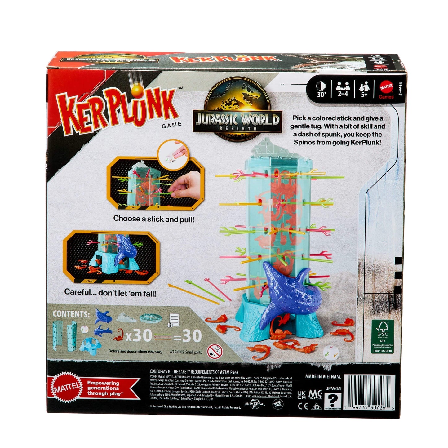 Kerplunk Jurassic World Rebirth Card Game For Kids & Family