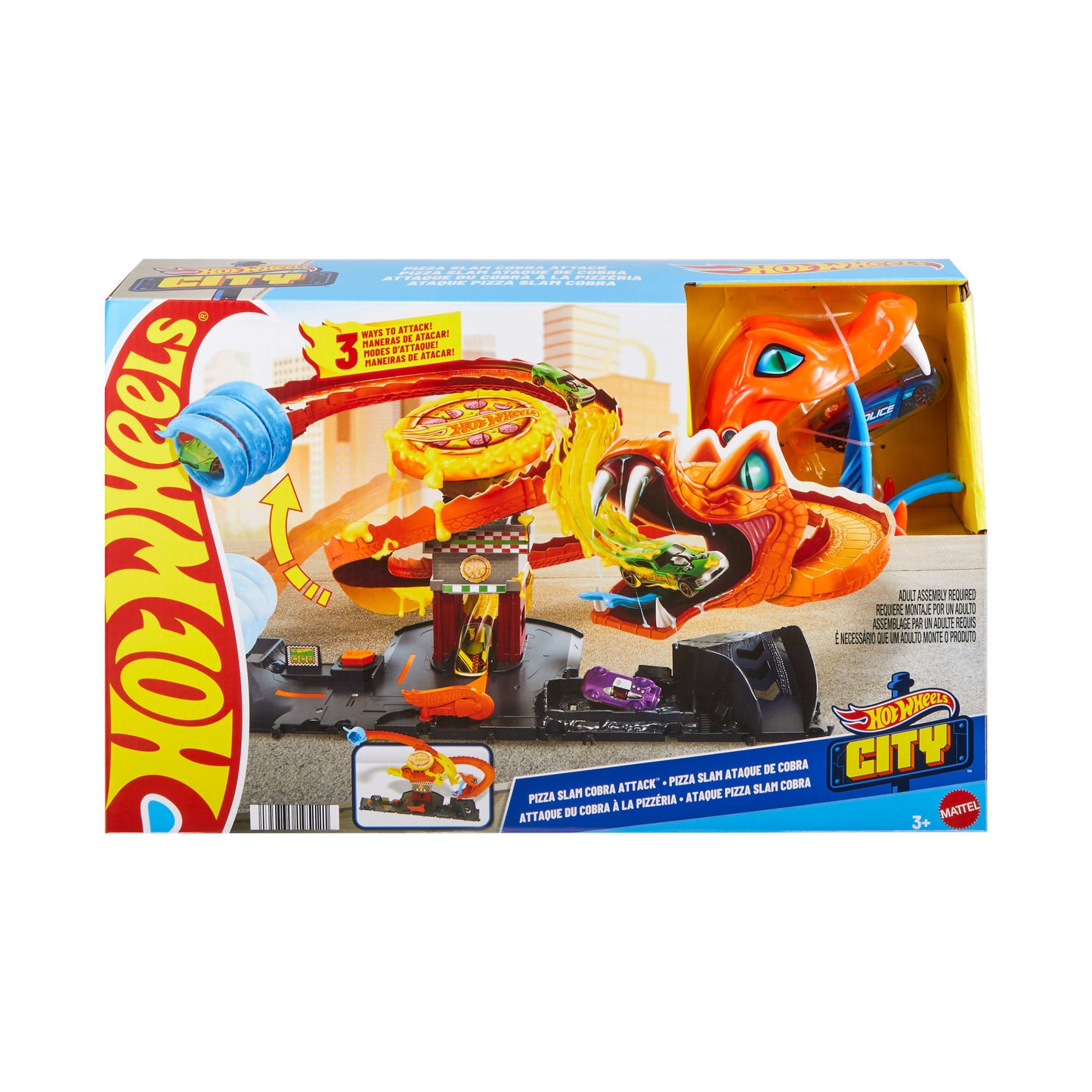 Hot Wheels City Pista de Brinquedo Ataque de Cobra vs Pizzaria