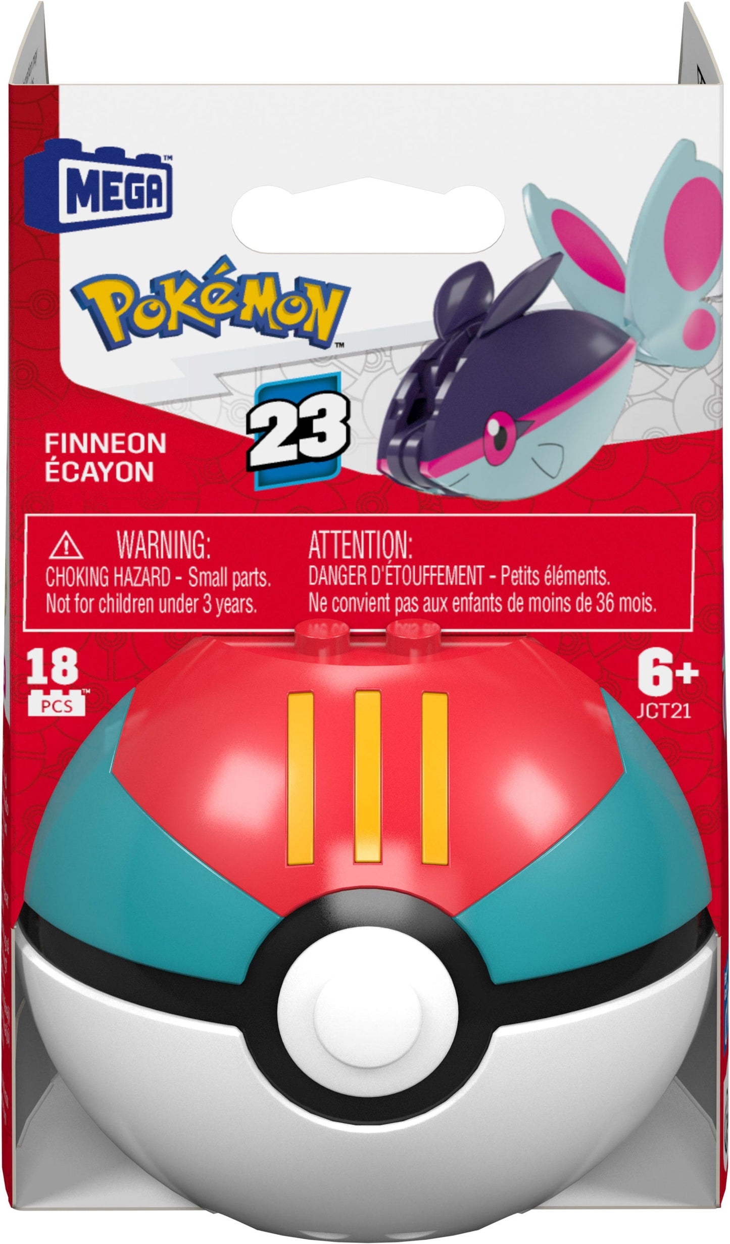 MEGA Pokémon Jogo de Construção Pokébola Colecionável Finneon