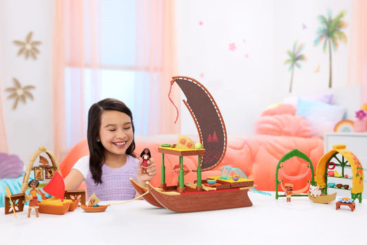 Disney Moana 2 Moana's Canoe Crew Playset With 5 Small Dolls & 3 Accessories, Inspired By The Movie