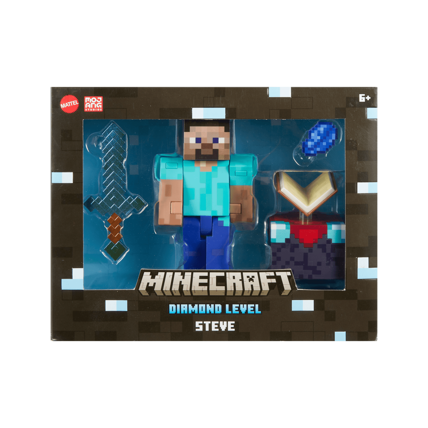 Minecraft-Steve Diamond Level-Figurine Articulée 14Cm et Accessoires