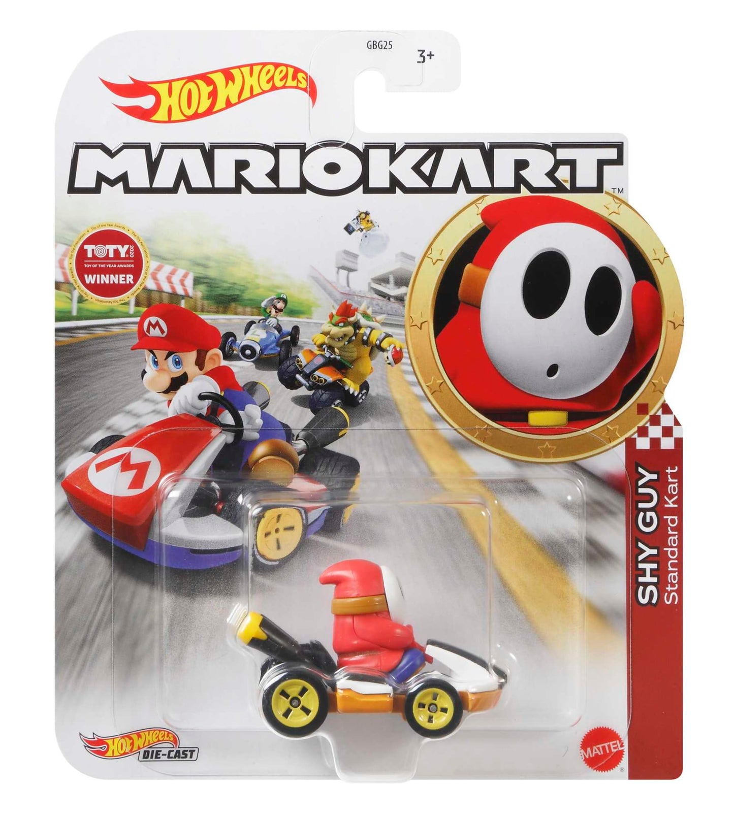 Hot Wheels Mario Kart Vehículo de Juguete Shy Guy Estándar Kart