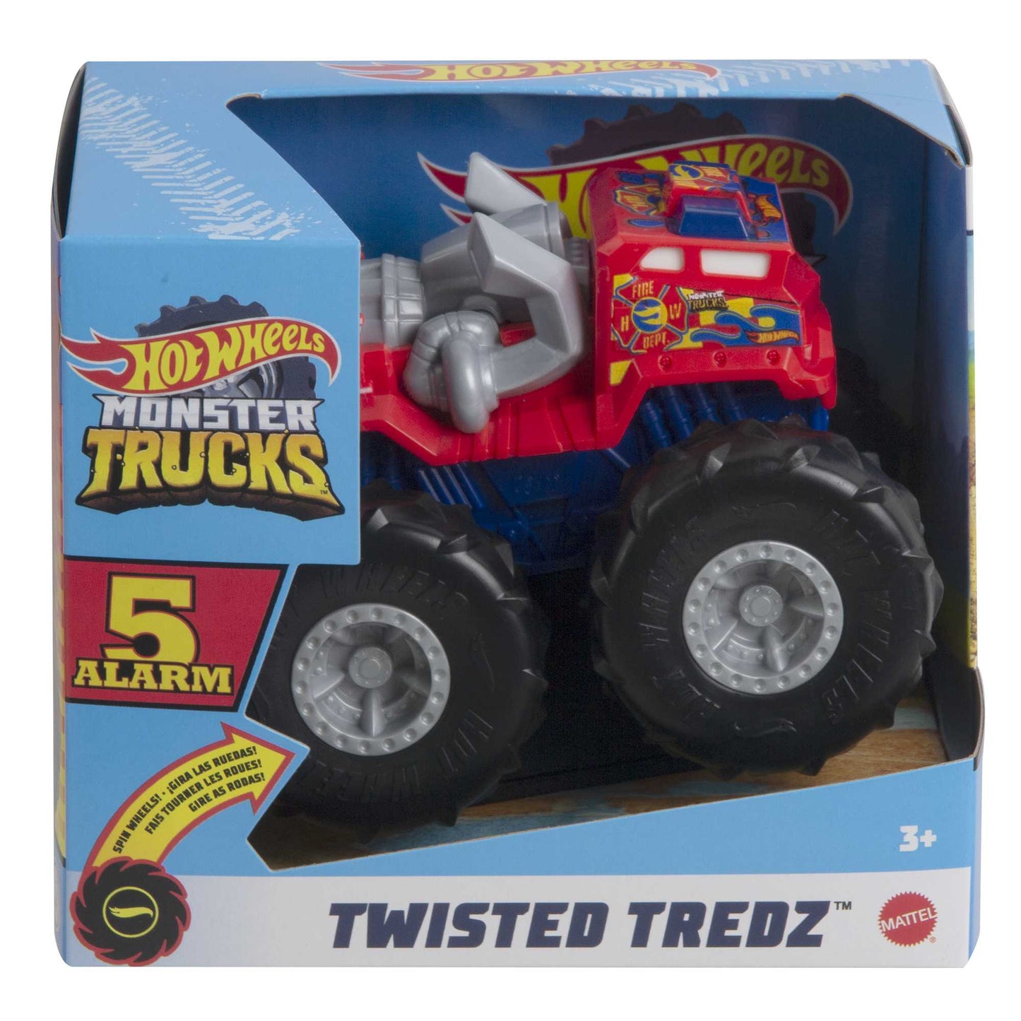 Hot Wheels Monster Trucks Vehículo de Juguete 1:43 Llantas Todo Terreno 5 Alarm
