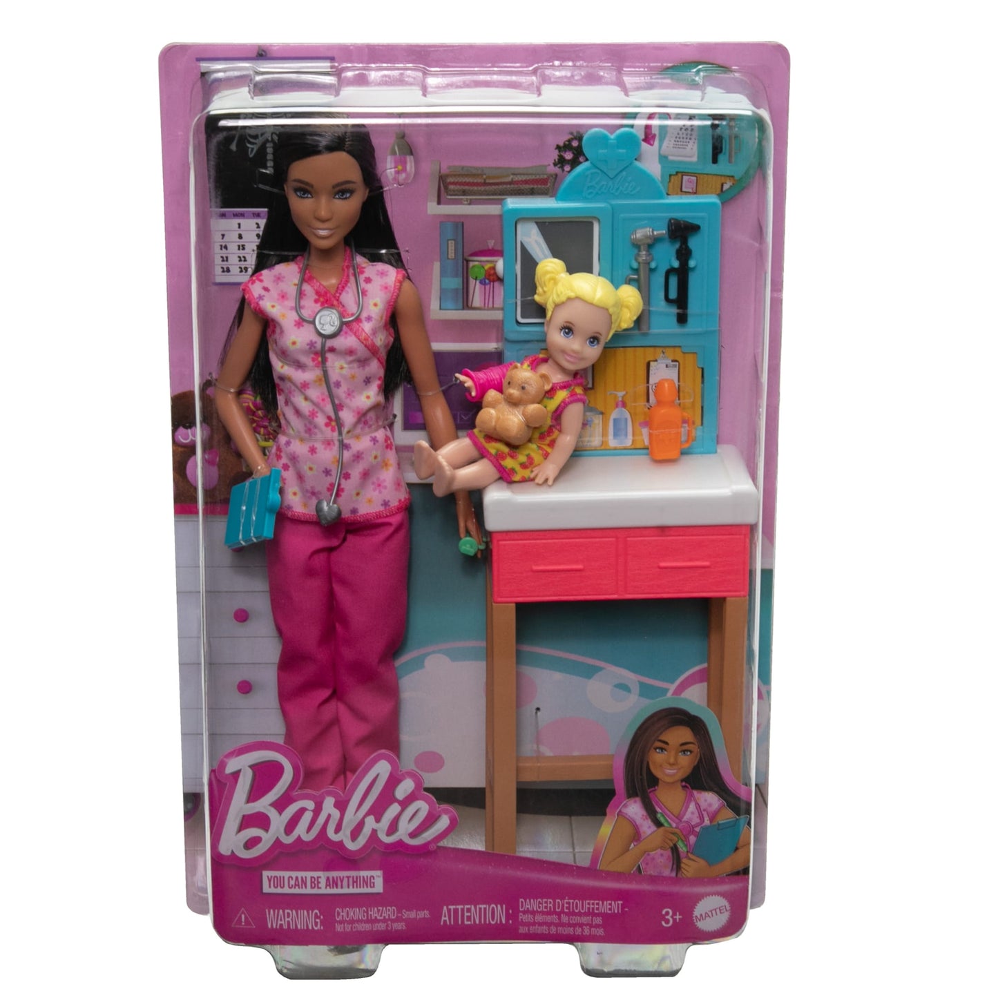 Barbie Pediatrician Doll And Doctor Playset With Accessories, Pink Scrubs, Barbie Toys