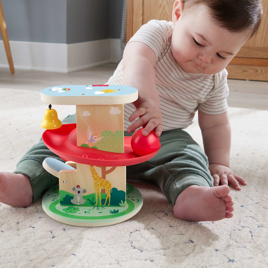 Fisher-Price Circuit Cabane à Balle en Bois, 2Éléments en Bois