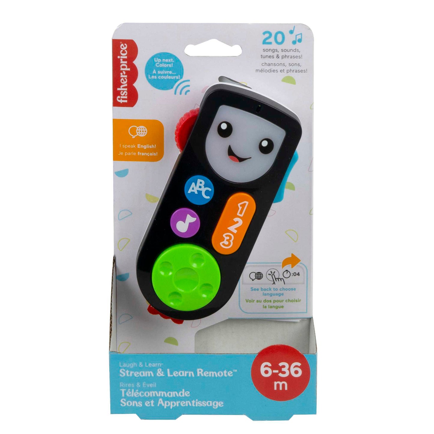 Fisher-Price Rires et Éveil Télécommande Sons et Apprentissage Version Anglaise et Française