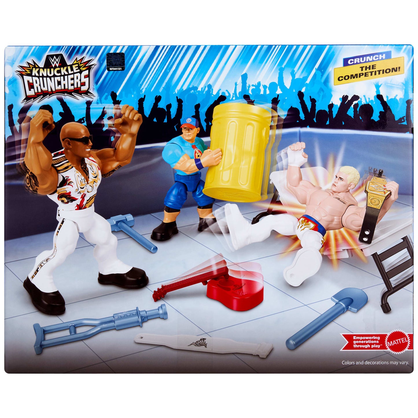 Wwe Knuckle Crunchers Coffret de 3Figurines Articulées et Acc.