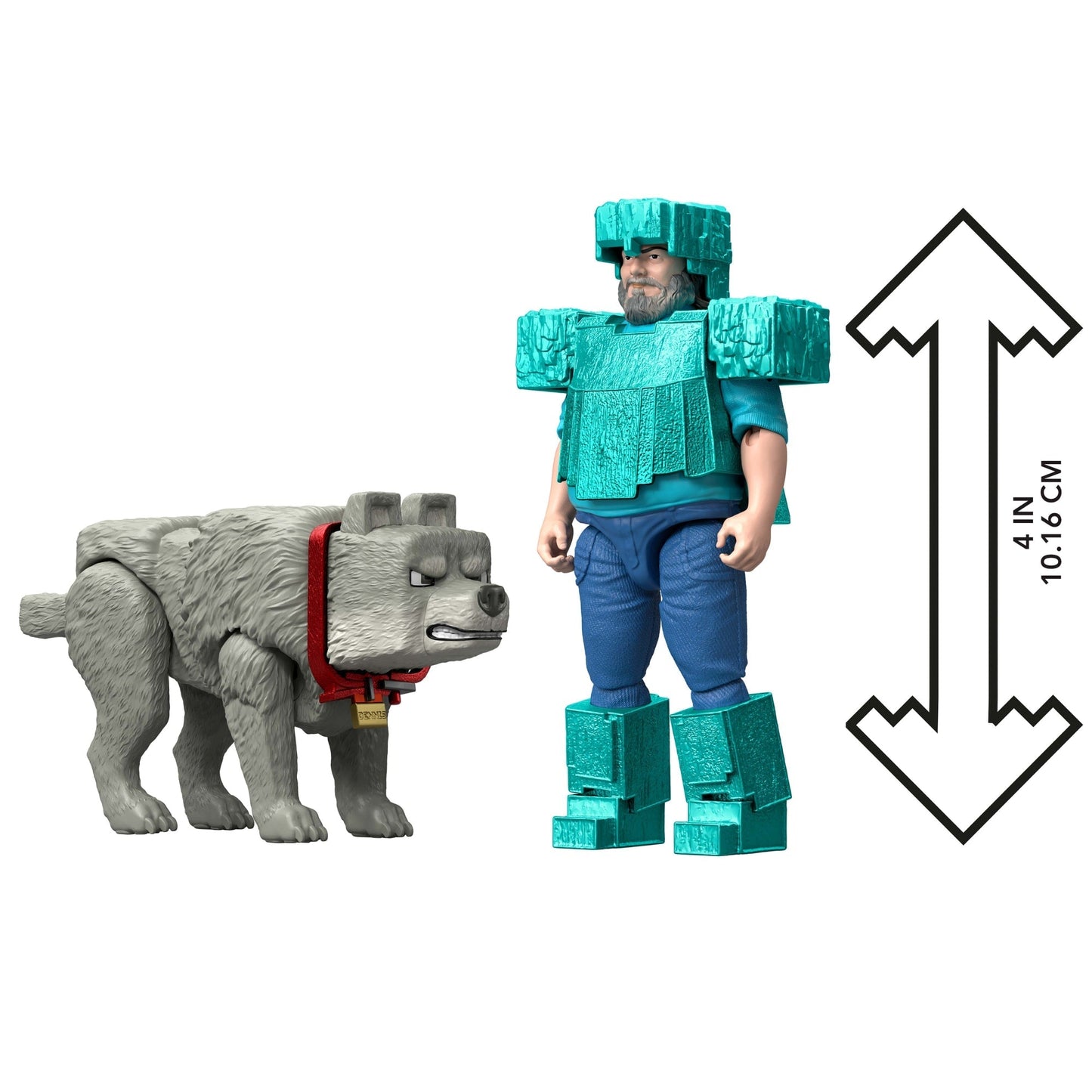 Minecraft La Película Figura de Acción Steve y Lobo 2-Pack