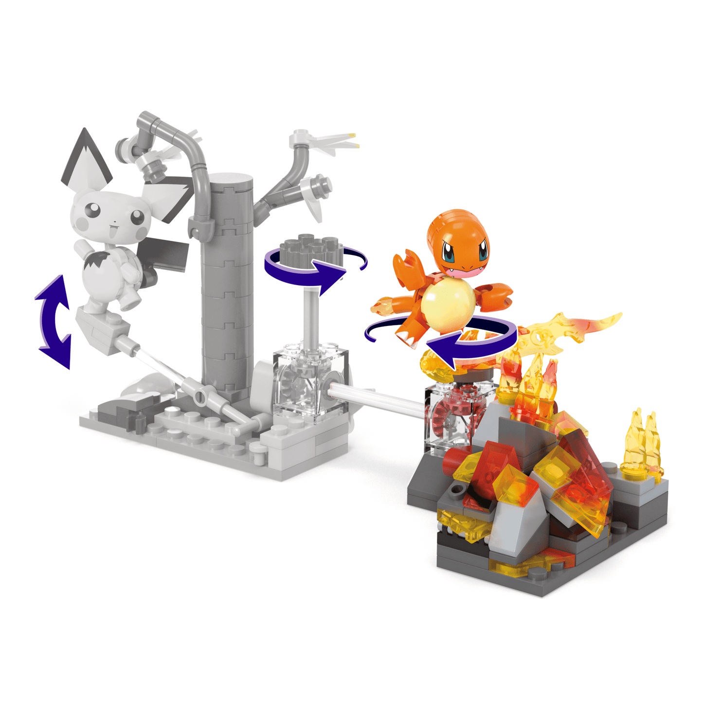 Mega Pokémon Figurine Articulée Danse Flammes de Salamèche (81 Pces)