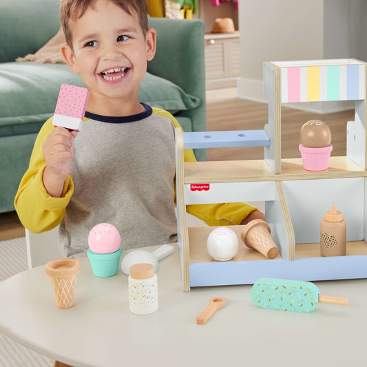 Fisher-Price Coffret Bar Laitier en Bois, 18Éléments en Bois