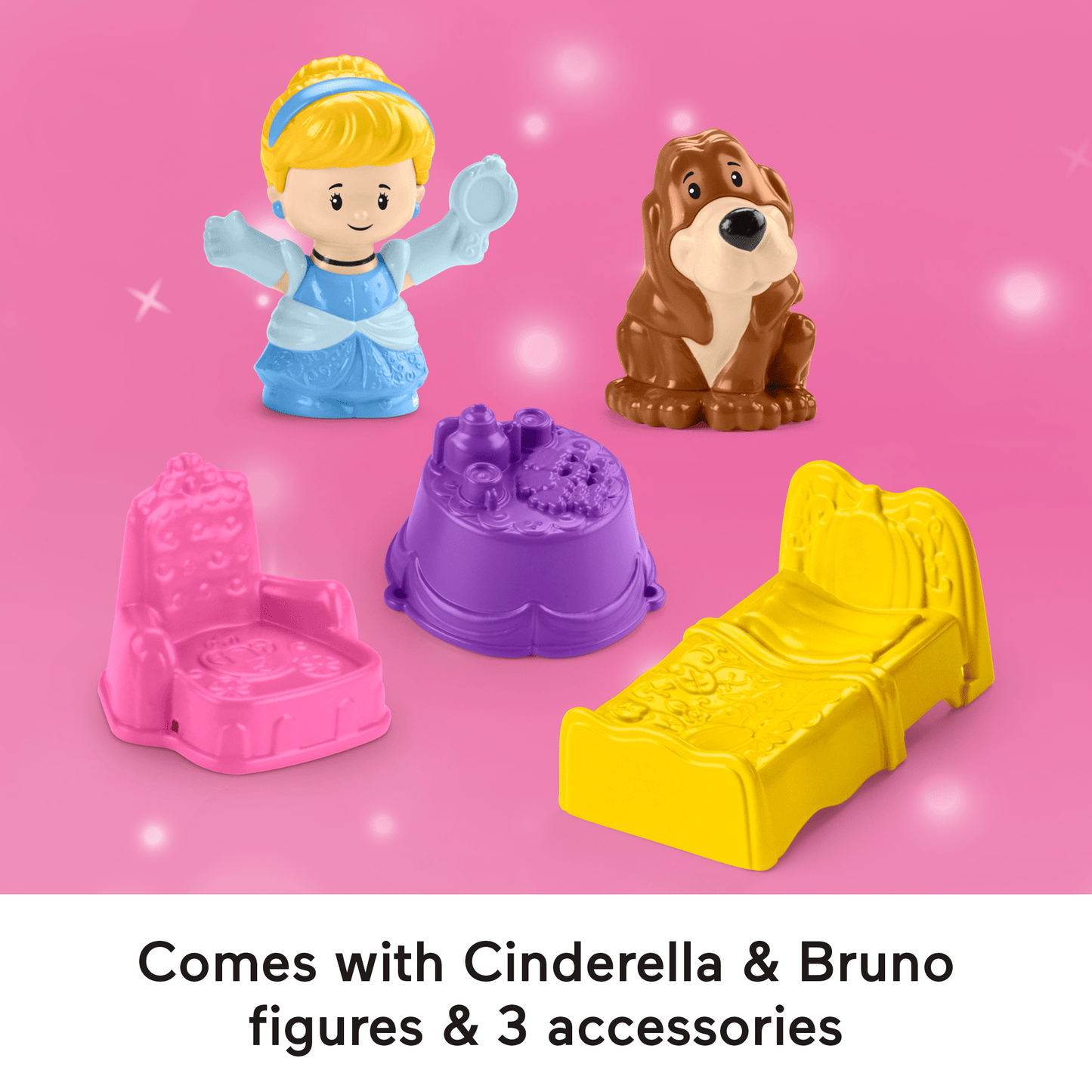 Disney Princess Cinderella On-The-Go Playset For Toddler Pretend Play, 2 Figures