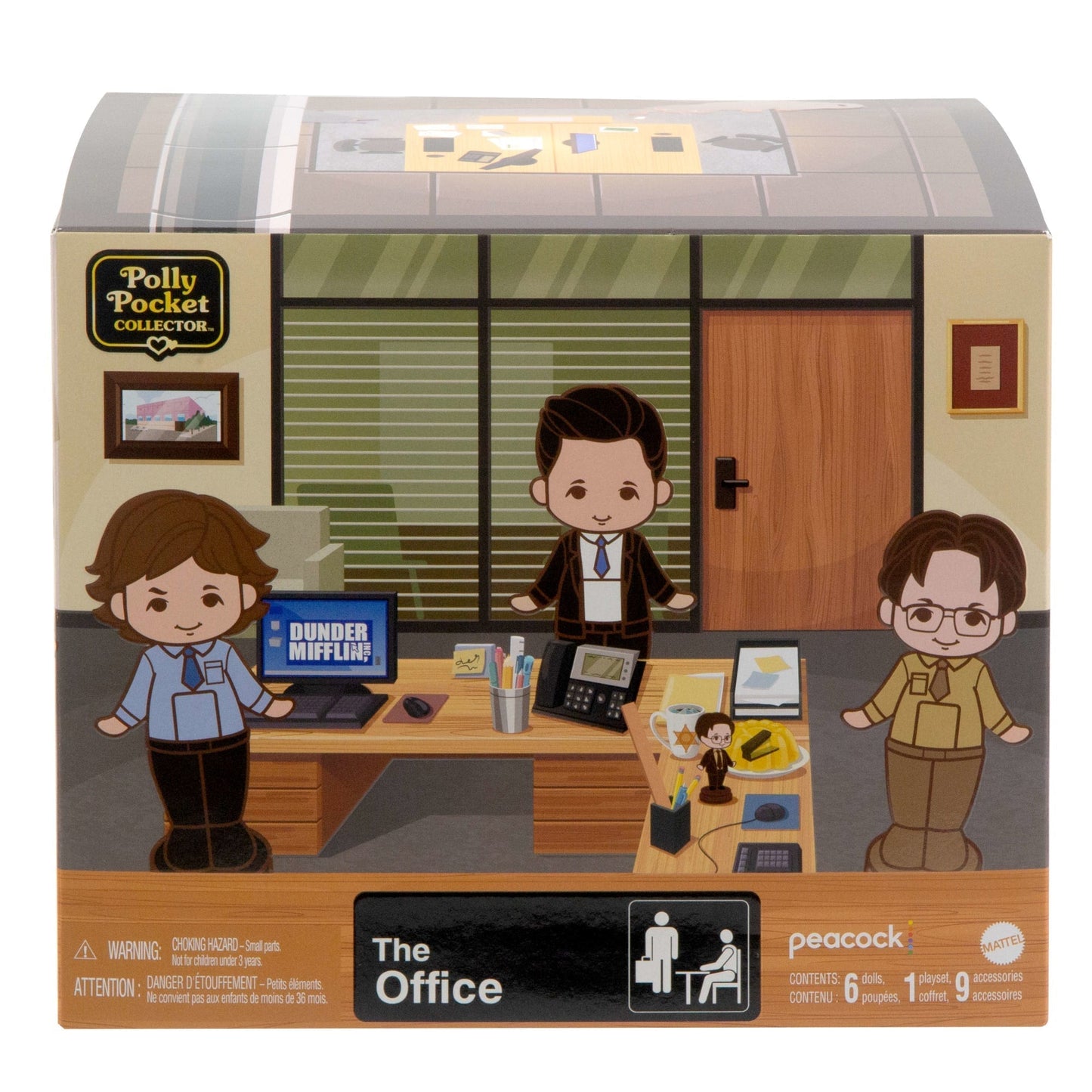 Polly Pocket X The Office Best Boss Mug Compact, Dunder Mifflin Character Set Collectible Toy