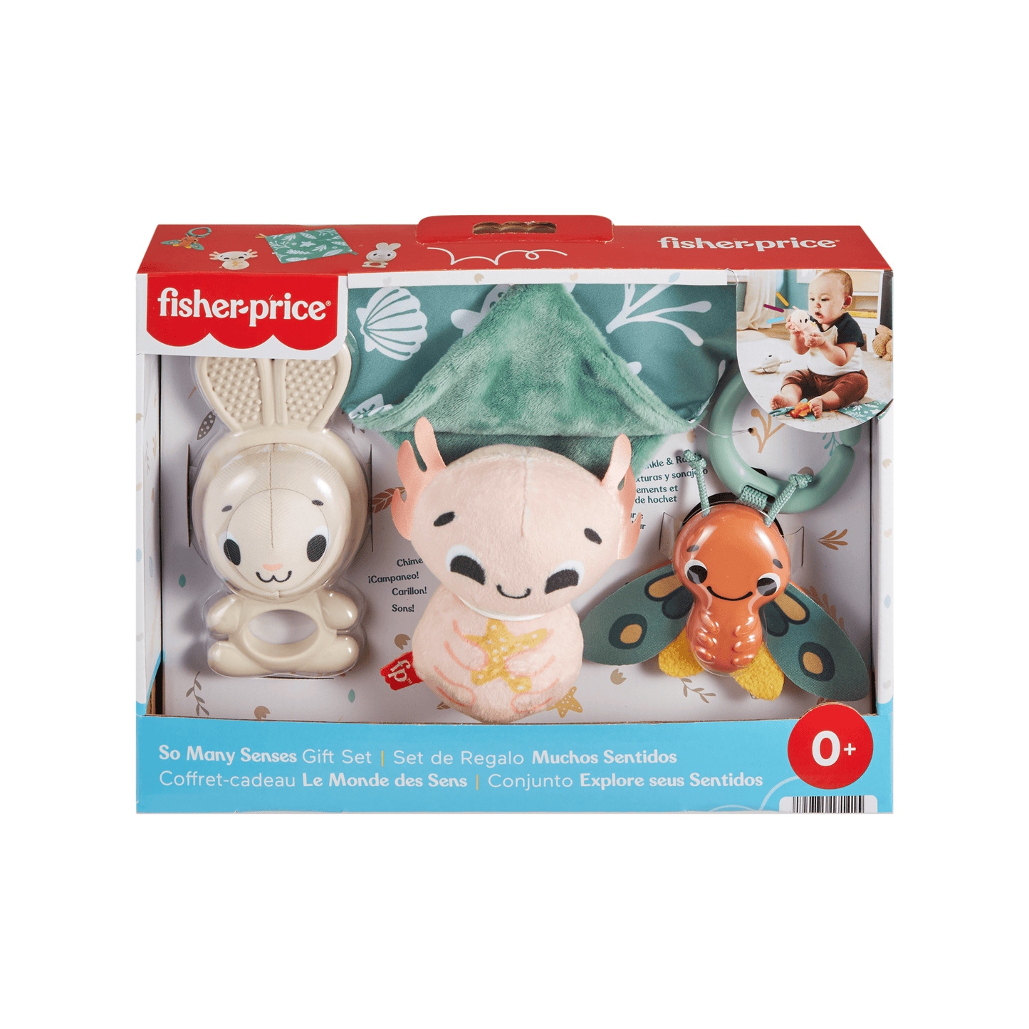 Fisher Price Coffret-Cadeau Le Monde des Sens, 4Jouets Sensoriels