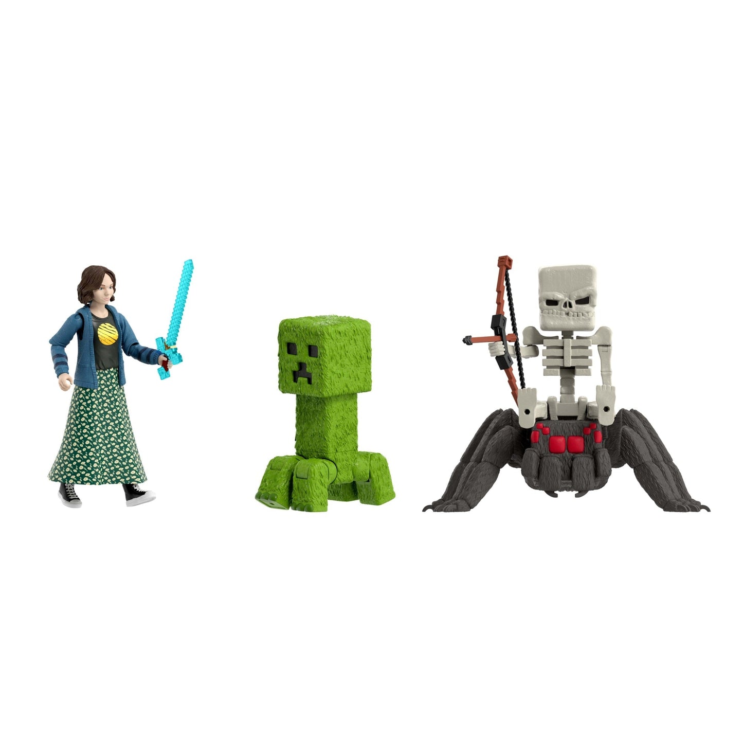 Minecraft Overworld Encounters Pack With 4 Action Figures & 3 Accessories Inspired By The Movie
