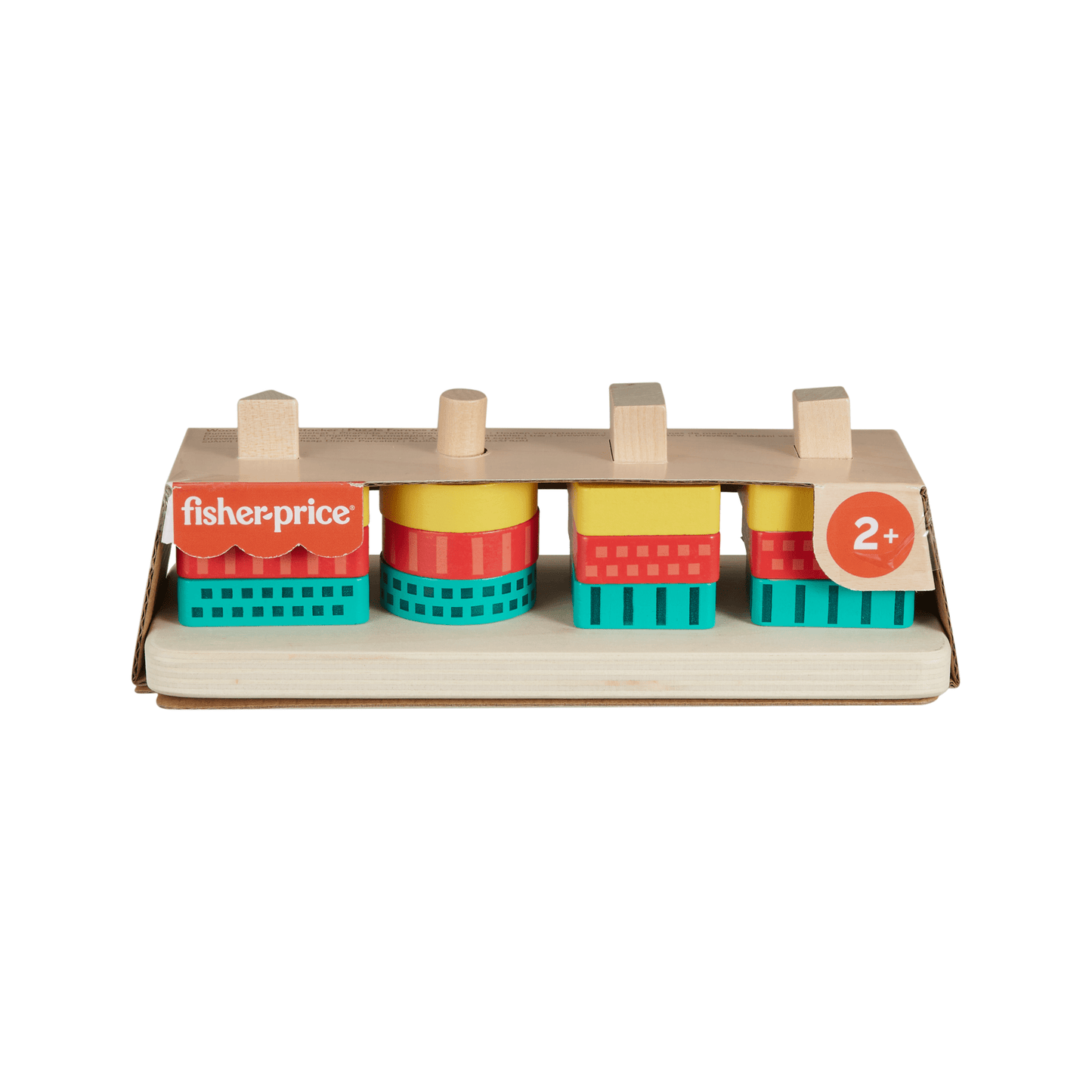 Fisher-Price Wooden Shape Stacker Toddler Sorting Toy, 13 Wood Pieces