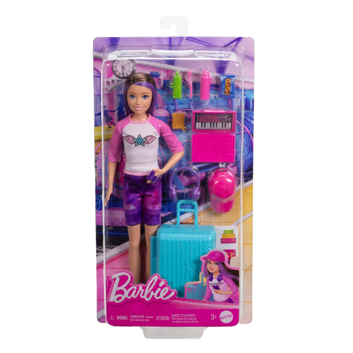Barbie Skipper Poupée et 10Accessoires Coffret Voyage