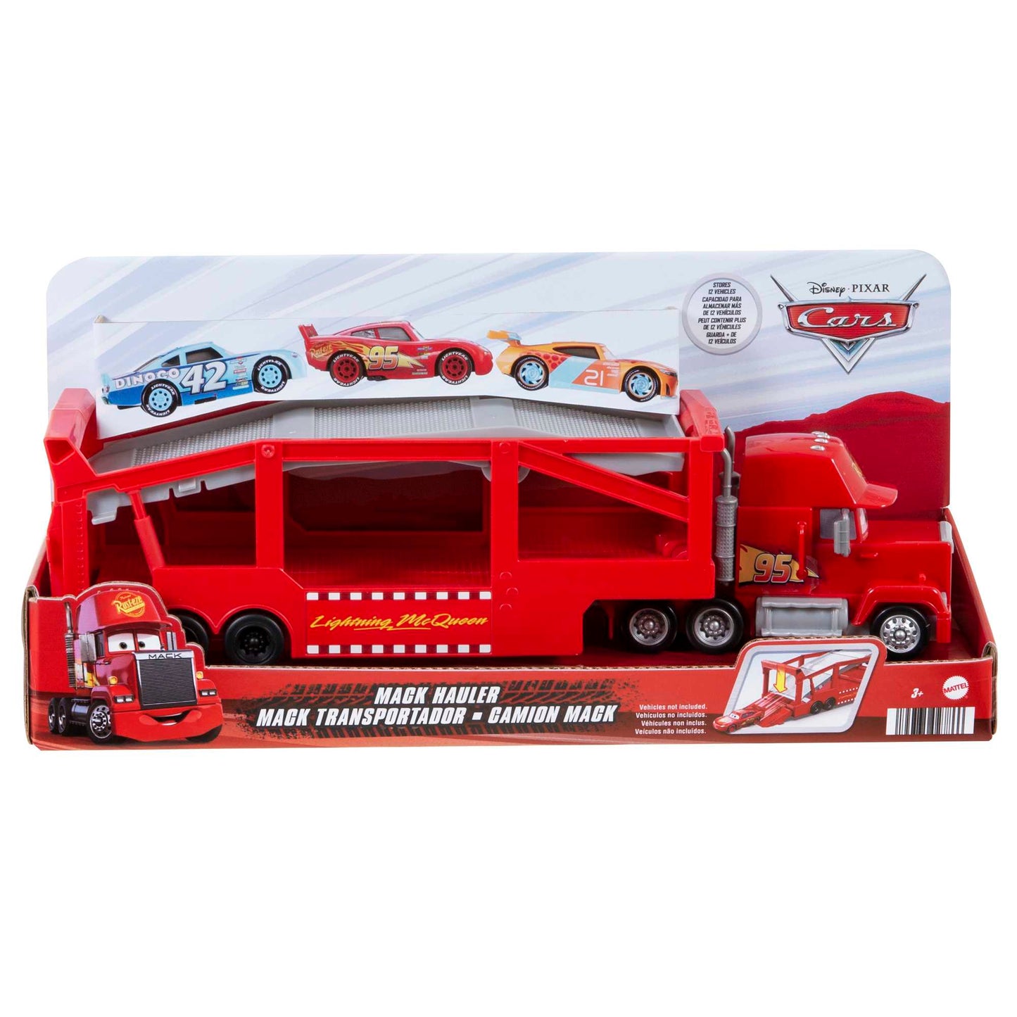 Disney/Pixar Les Bagnoles Camion Mack, Rampe, 33Cm, Pour 12Véh.