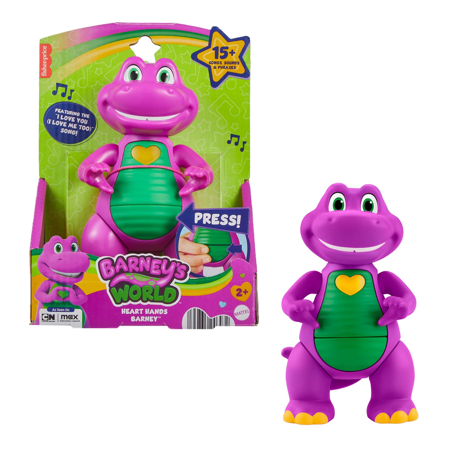 Barney Figura de Juguete Manos de Corazón Luces y Sonidos