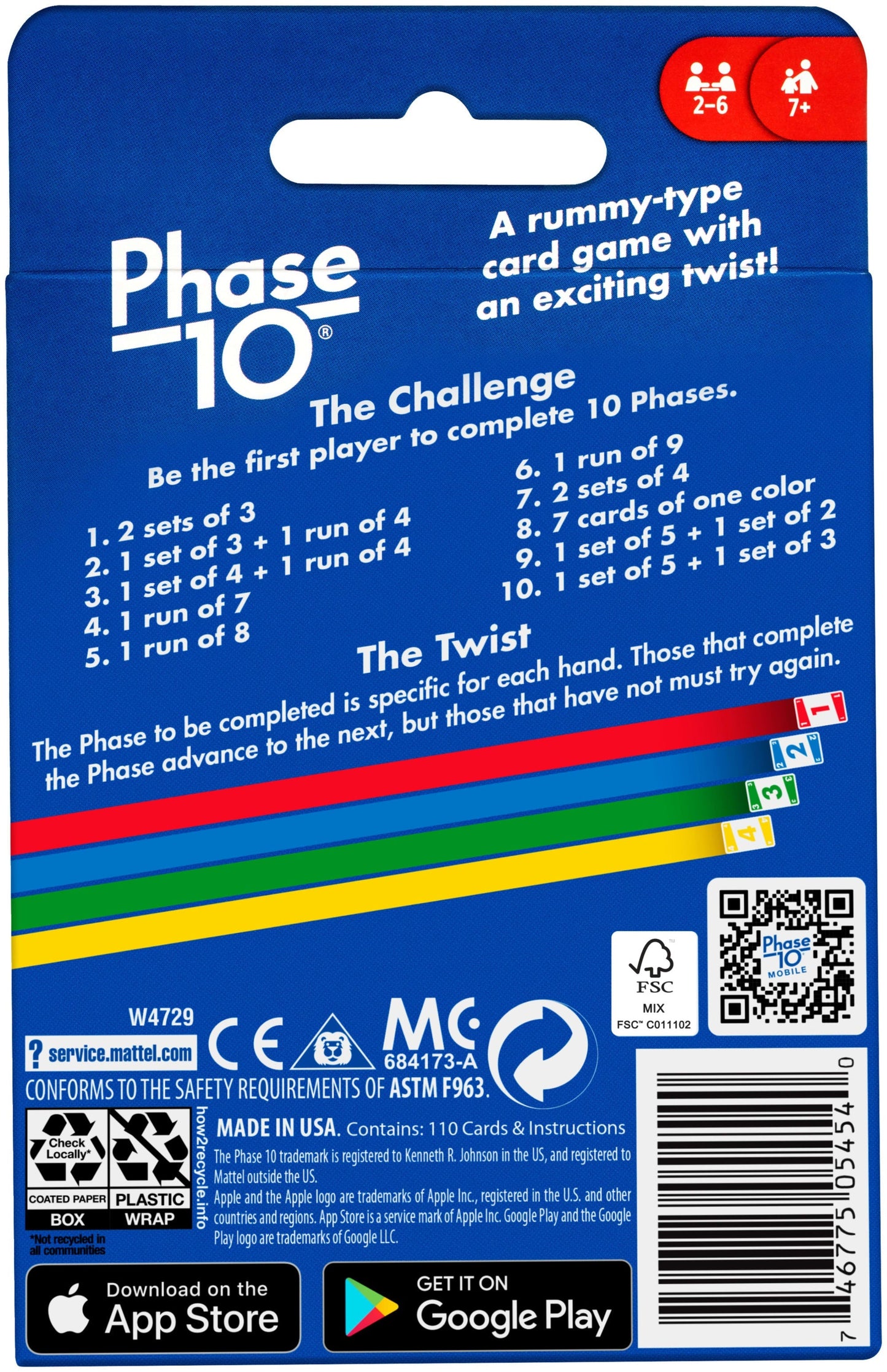 Mattel Games Juego de Cartas Phase 10