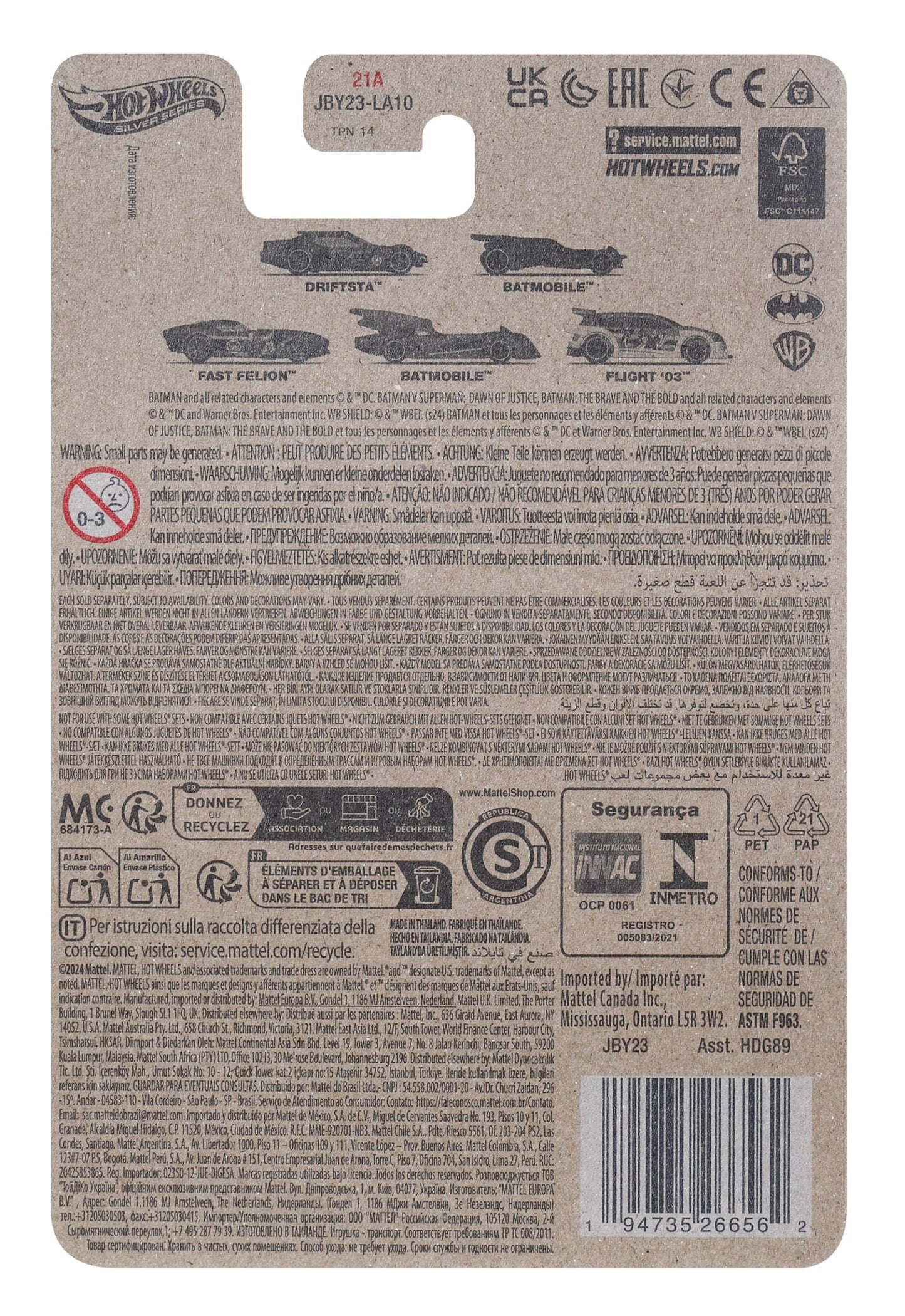Hot Wheels Collector Veículo de Brinquedo Batman the Brave and the Bold Batmobile