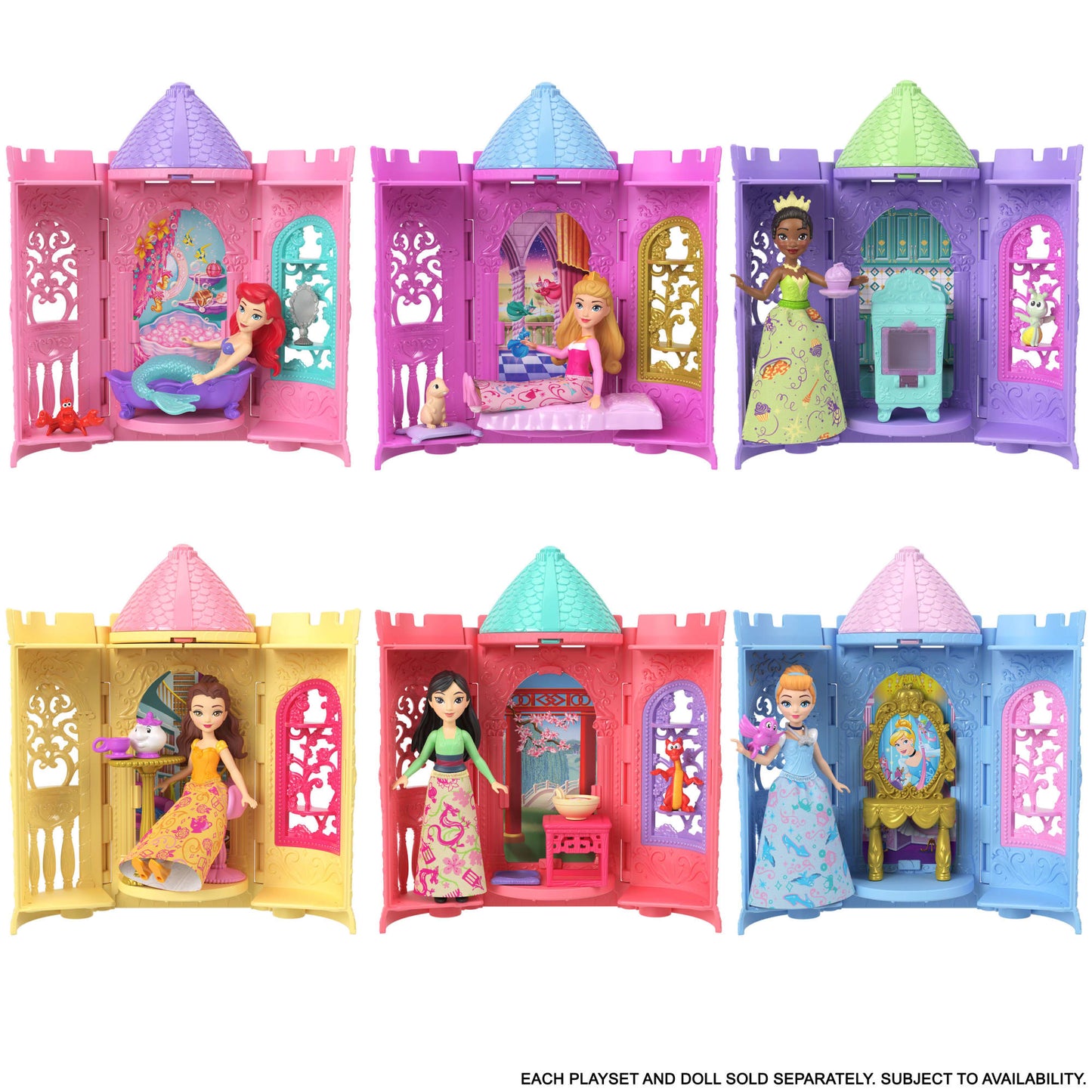 Disney Princess Or Villains Tower Surprise Small Doll & Stacking Playset Accy (Characters May Vary)