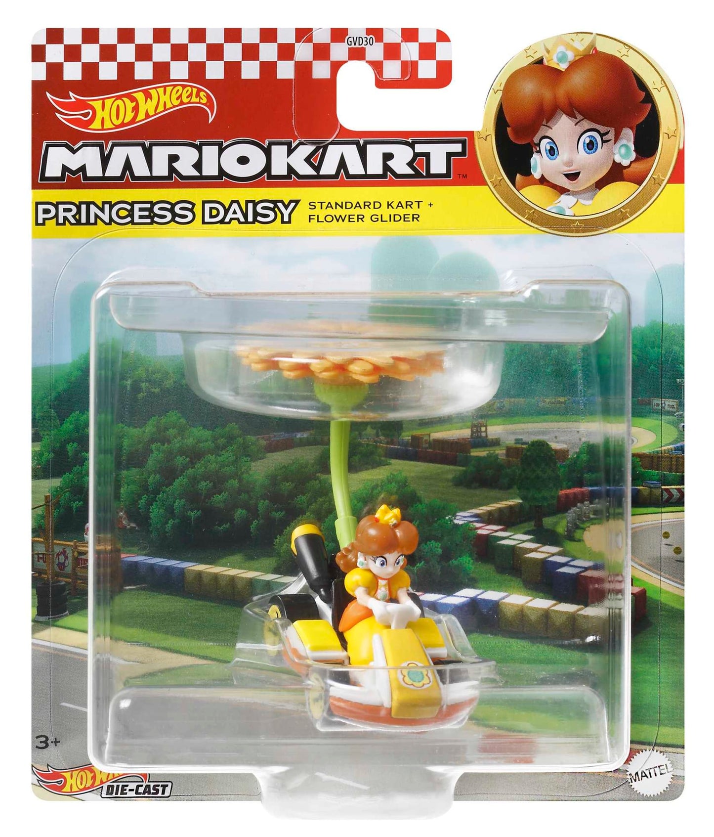 Hot Wheels Mario Kart Veículo de Brinquedo Princesa Dasiy Padrão Kart com Flower Glider