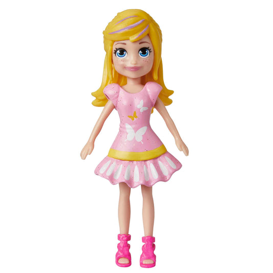 Polly Pocket Coffret Poupée et 18 Accessoires, Chiot et Thème Floral