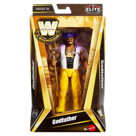 WWE Elite Legends Godfather Action Figure & Accessories, Series 26 Collectible Set, 6-inch