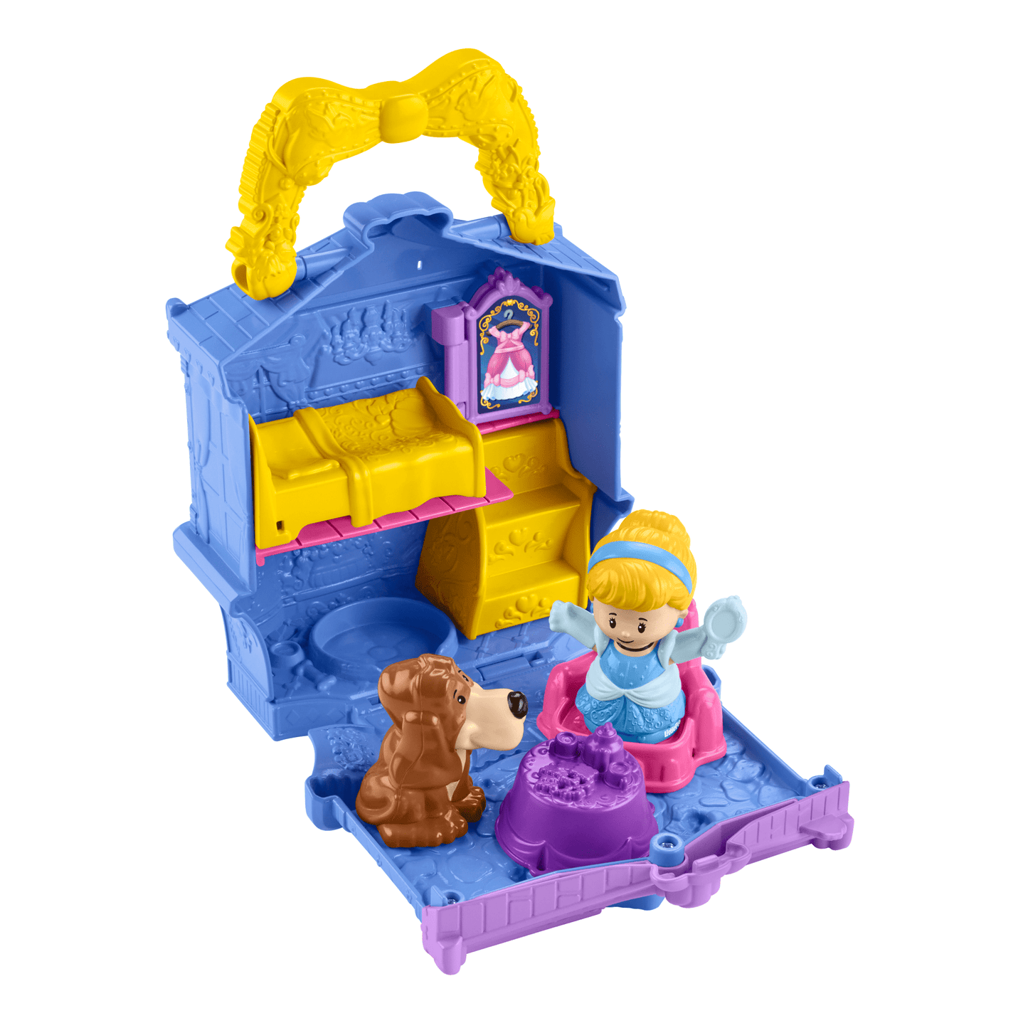 Disney Princess Cinderella On-The-Go Playset For Toddler Pretend Play, 2 Figures