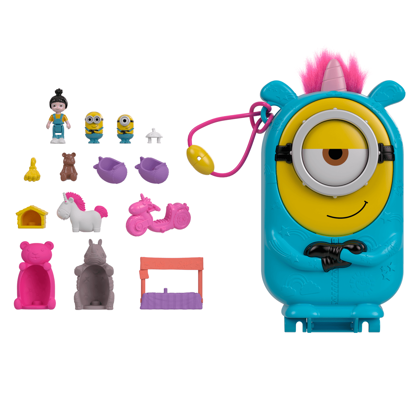 Polly Pocket Coffret de Jeu Les Minions, 1Poupée, 9Acc., 2 Minions
