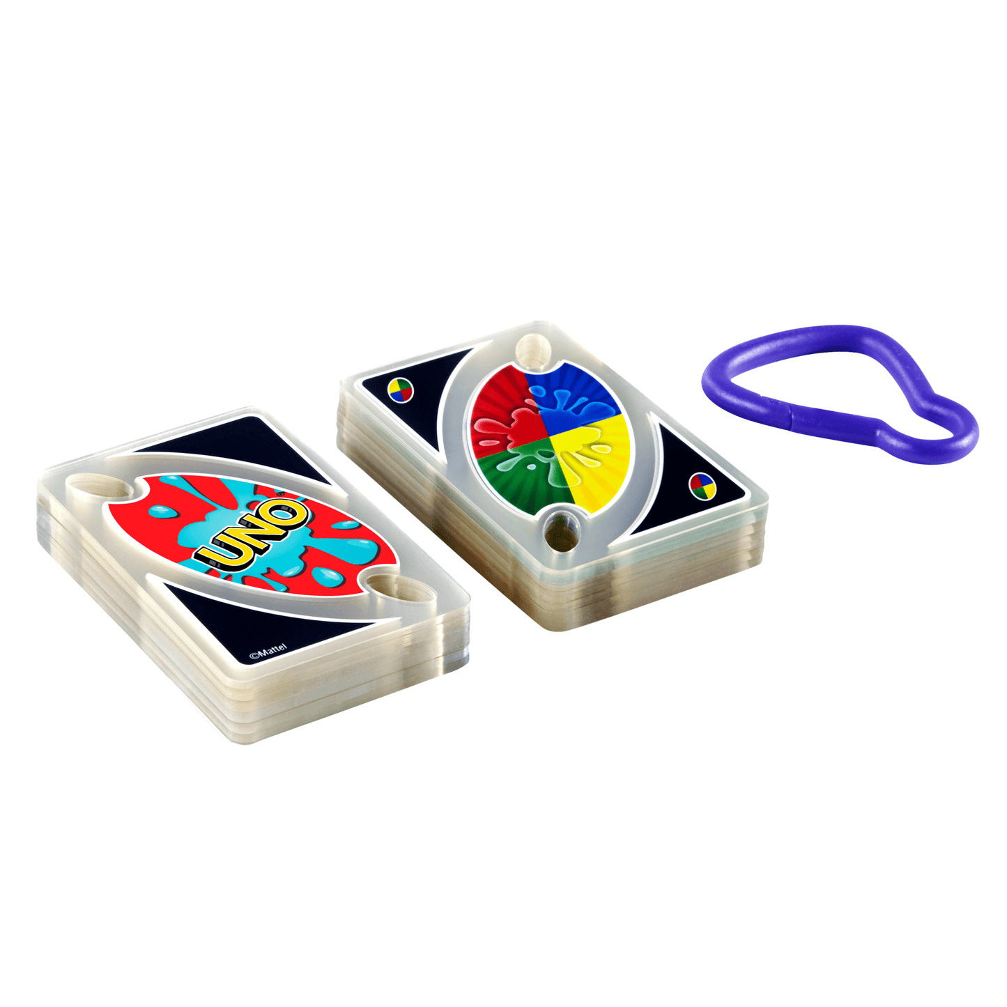 Jeu de Cartes Uno Splash™ Portatif Avec Cartes en Plastique Imperméables et Agrafe