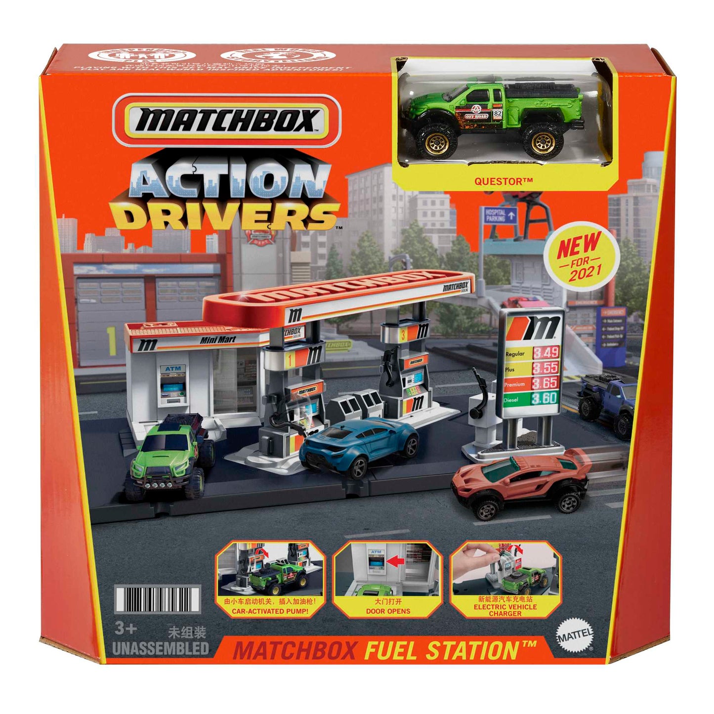 Matchbox Conjunto de Brinquedo Ação Posto de Gasolina