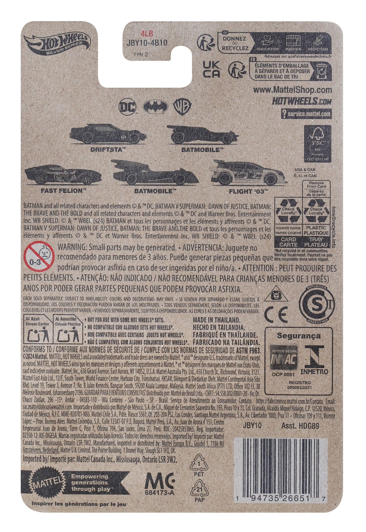 Hot Wheels Collector Veículo de Brinquedo Batman FLIGHT 03