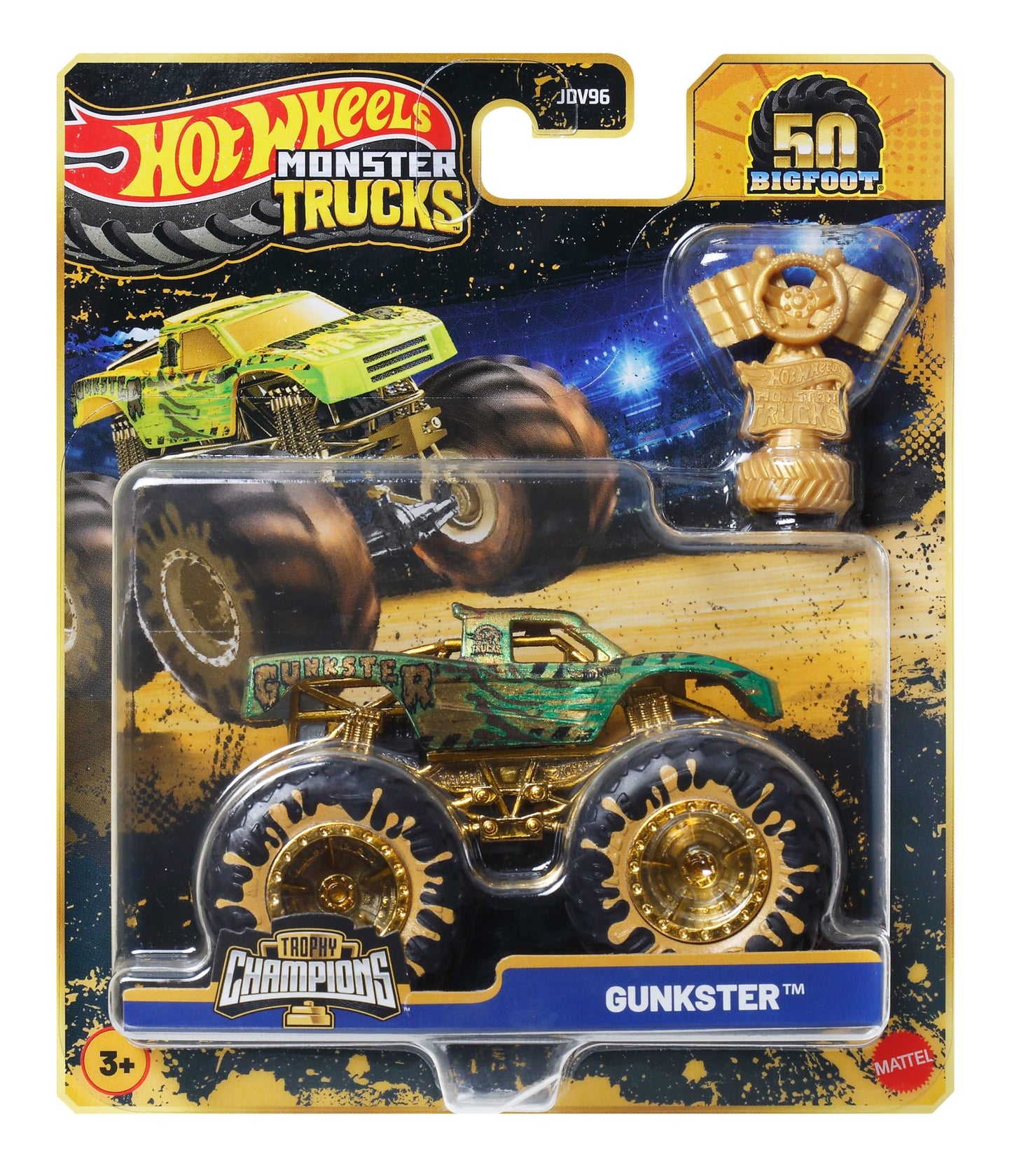 Hot Wheels Monster Trucks Vehículo de Juguete Auto Sorpresa Campeonato de Bigfoot Escala 1:64