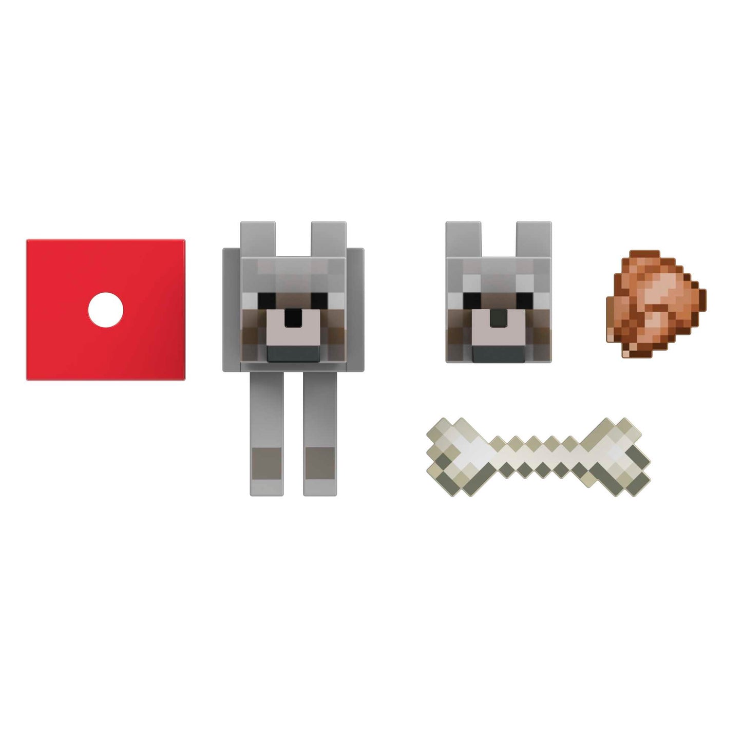 Minecraft-Loup-Figurine 14 Cm à Collectionner Avec Accessoires