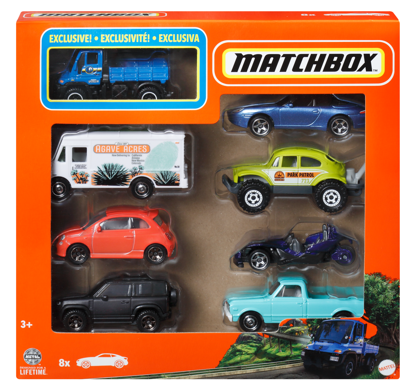 Matchbox Diecast Veículo de Brinquedo Pacote de 8 Carros