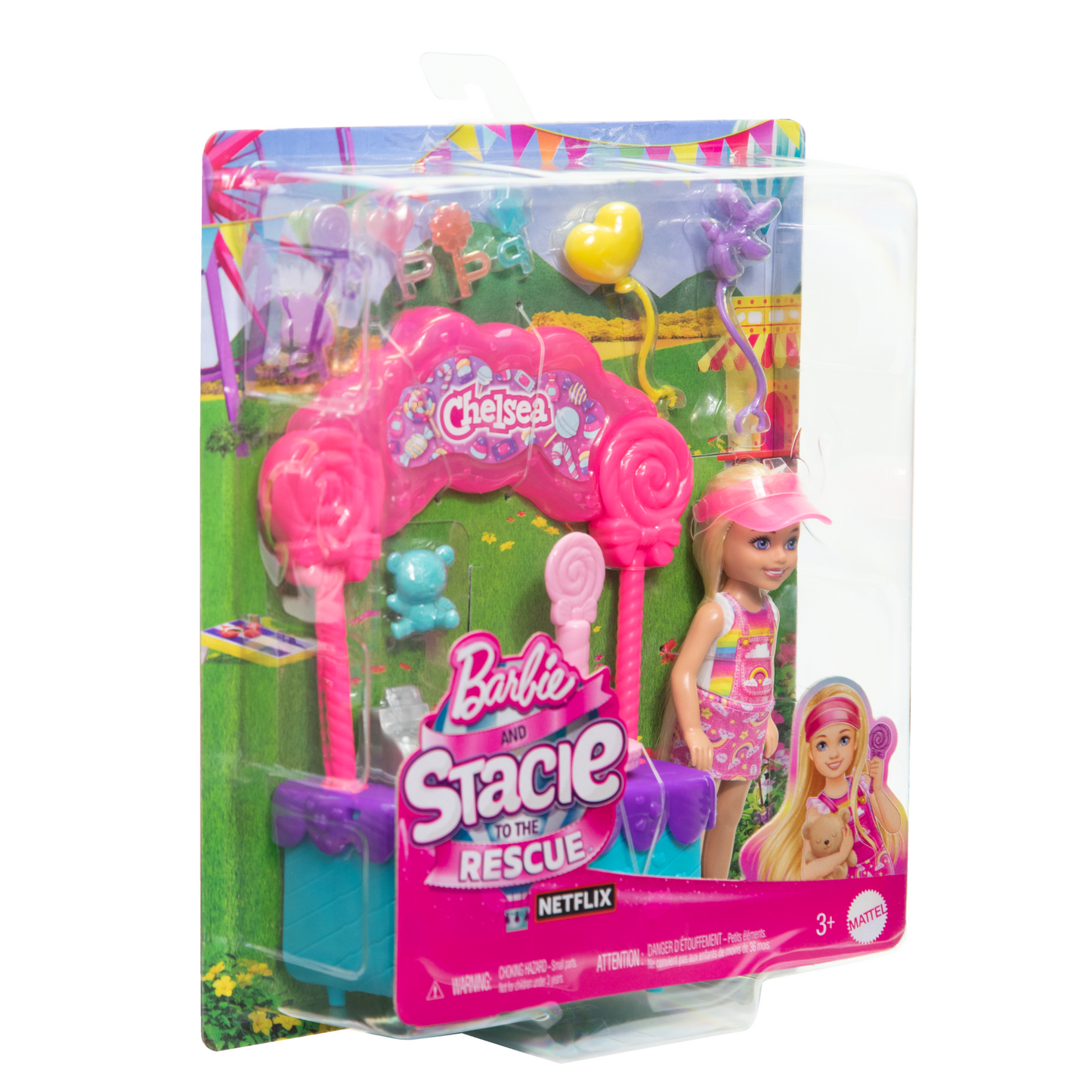Barbie Poupée Chelsea et Kiosque à Sucettes et Bonbons, 10Éléments