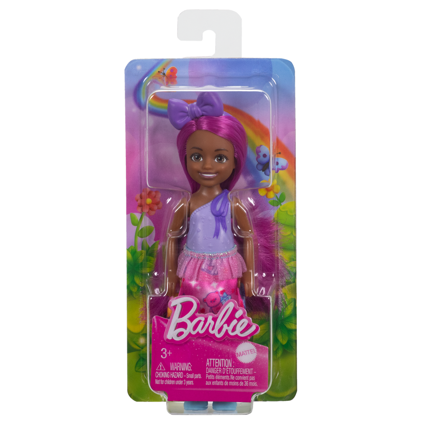 Royal Chelsea Barbie Doll With Pink Hair, Colorful Printed Skirt