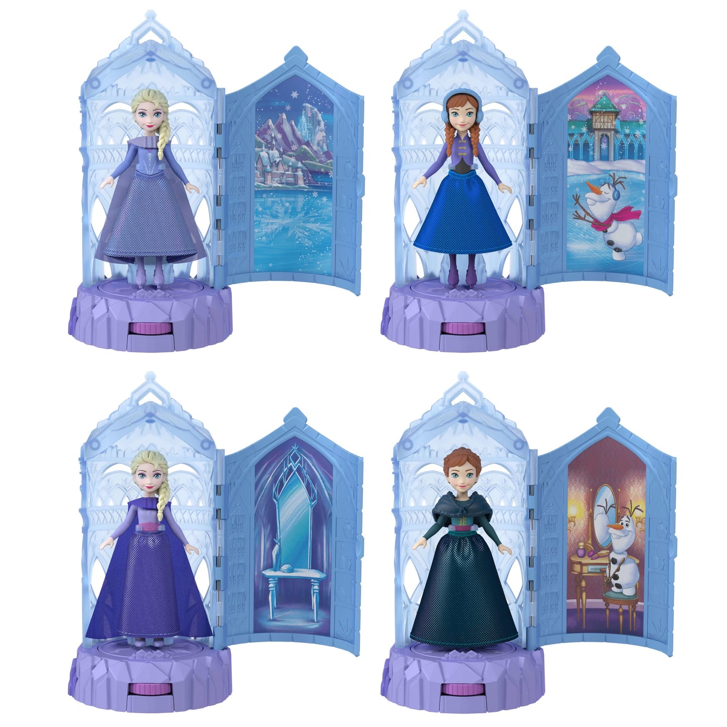 Disney Frozen Ice Castle Spin Surprise Playsets With Small Doll Spinning Reveal