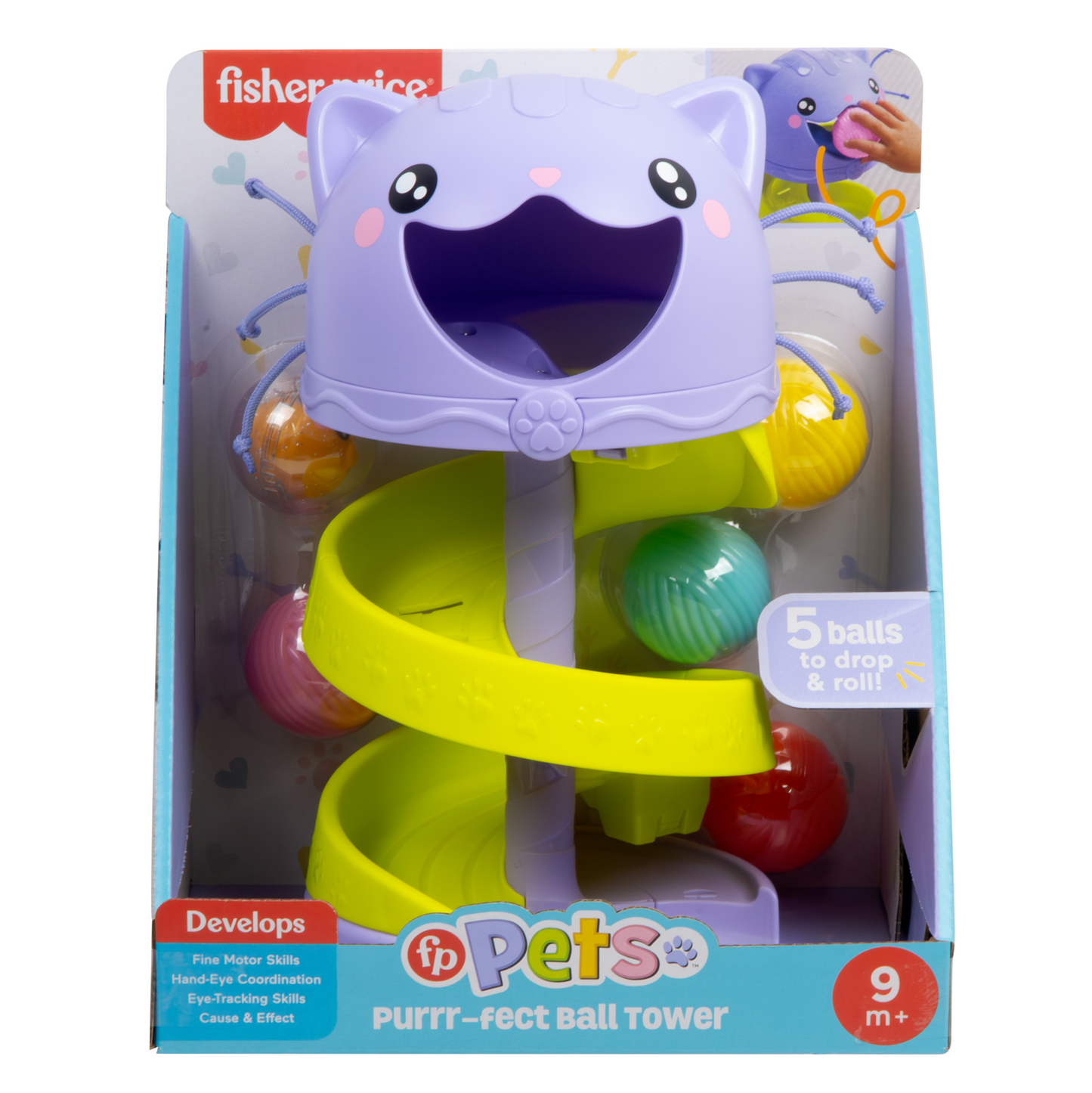 Fisher-Price Brinquedo para Bebês Gatinho Bolinhas Rolando