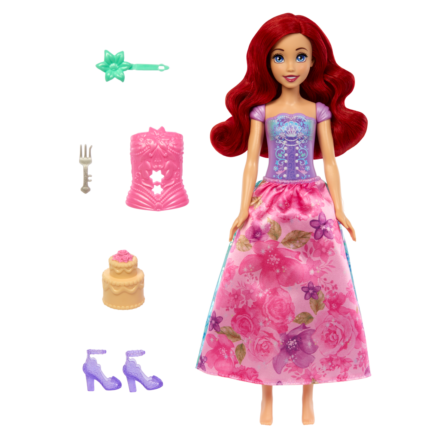 Disney Princess Spin & Reveal Ariel Fashion Doll & Accessories With 11 Surprises