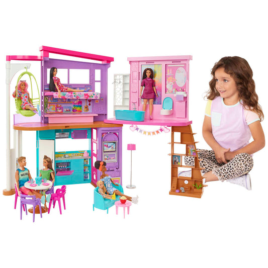 Barbie® Coffret de Jeu Maison de Vacances 30+ Éléments, 3+ Ans