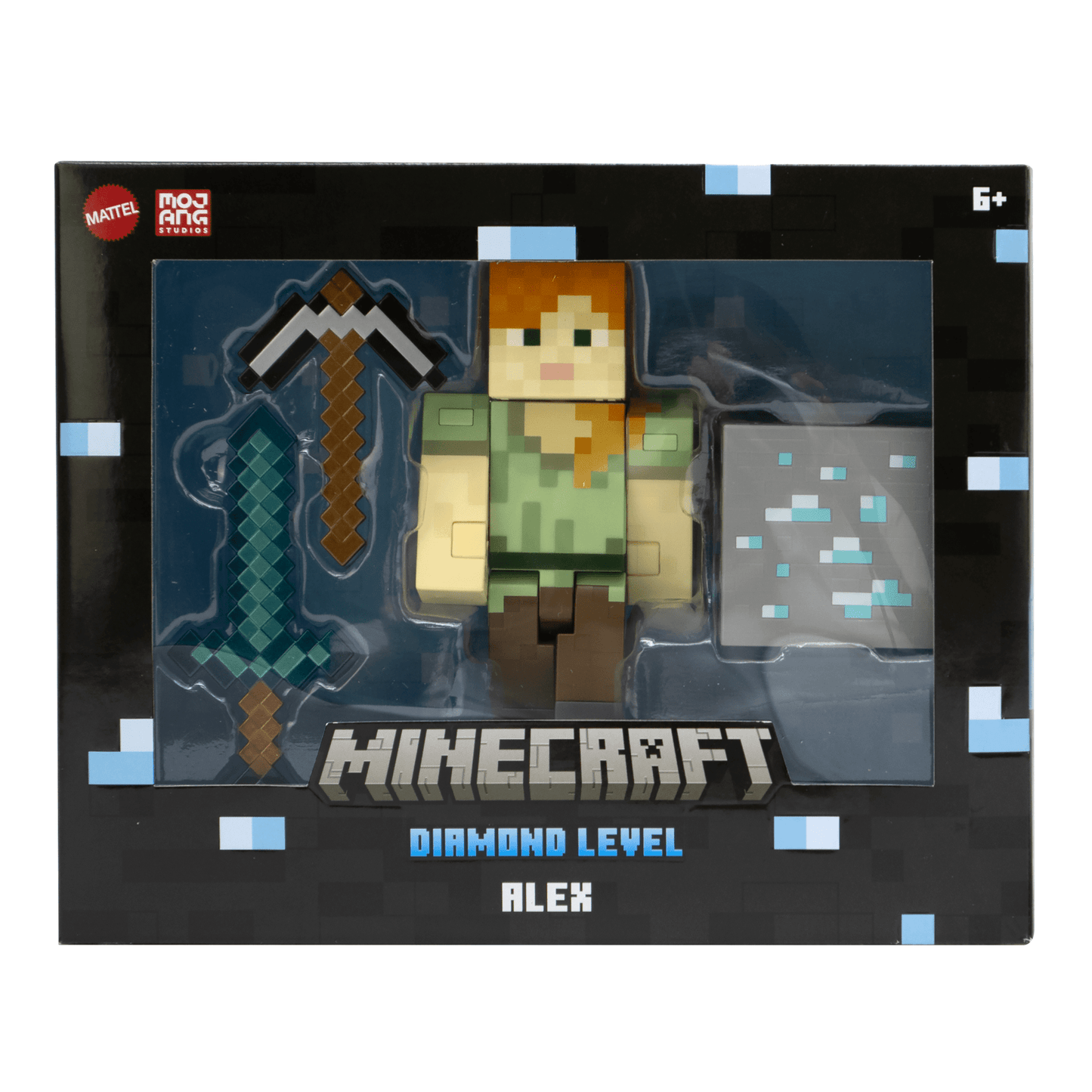 Minecraft Diamond Figura de Brinquedo Alex Exclusivo Colecionável de 5.5