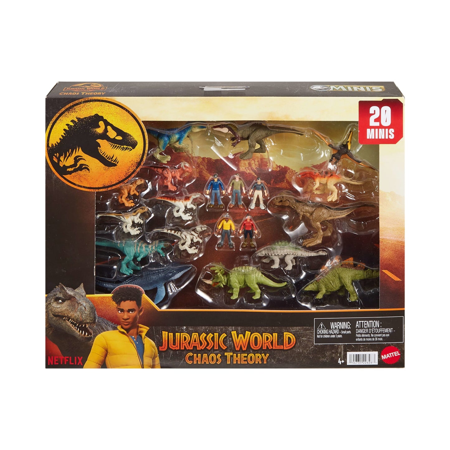 Jurassic World-20Mini-Figurines-Coffret Répliques Dinosaures, Humains