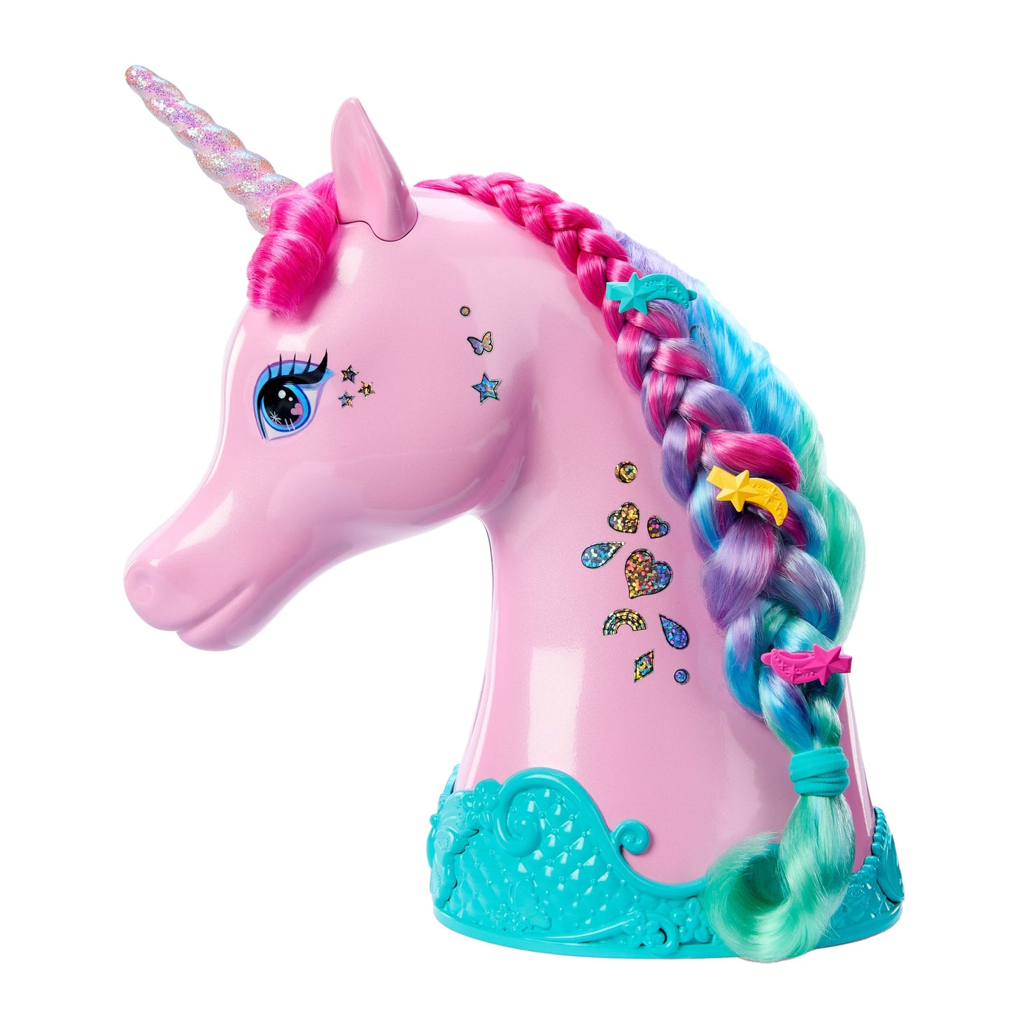 Barbie Unicorn Styling Head, Colorful Hair With Accessories And Stickers