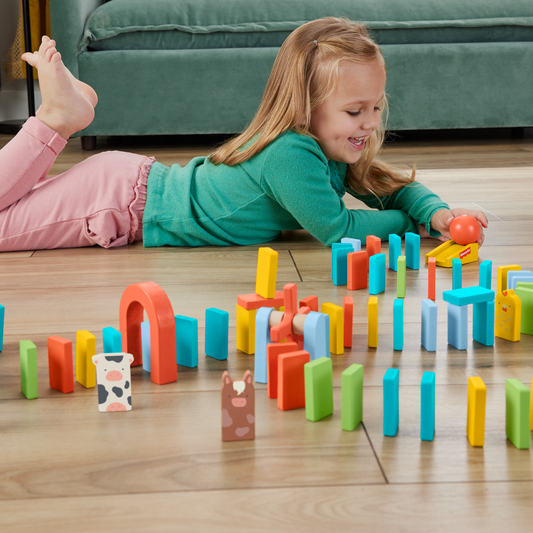 Fisher-Price Coffret de Jeu Dominos en Bois, 72Éléments en Bois