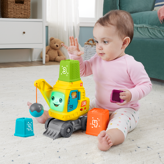 Fisher-Price Grue Comptage et Empilage, Blocs, Lumières, Sons, Mult.
