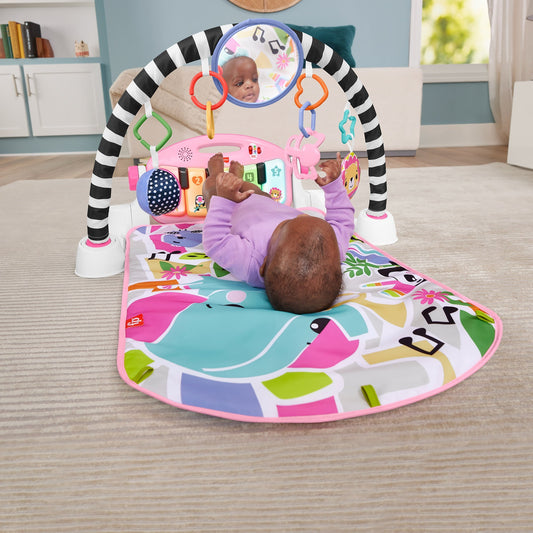 Fisher-Price Tapis Piano Lumières et Apprentissage, Pour Bébé, Rose