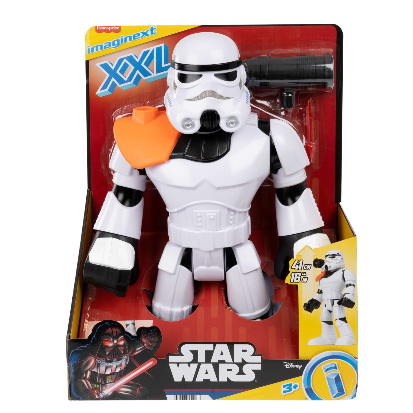 Imaginext Star Wars Stormtrooper Xxl Figure, 16+ Inch Tall Poseable Toy With Launcher